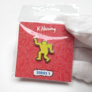 Pintrill Keith Haring Series 1 Dancing Man Enamel Pin Yellow